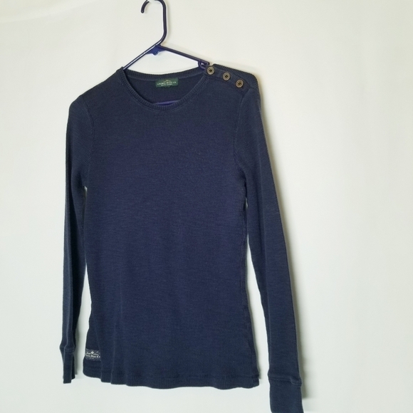 Lauren Jeans co LRL Lauren Ralph Lauren Navy blue long sleeve‎ button accent M - Picture 1 of 8
